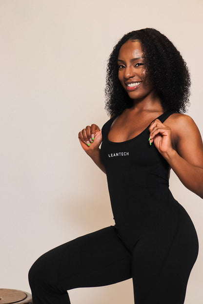 flared backless jumpsuit